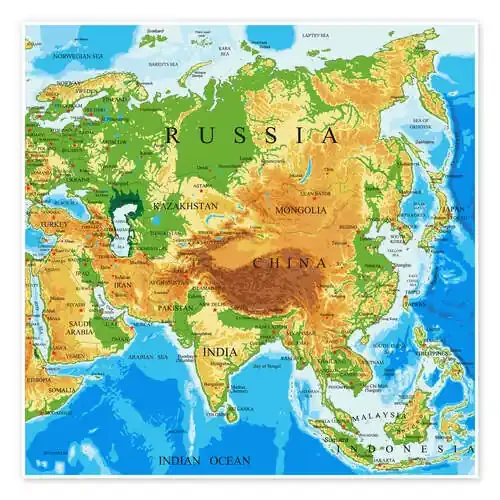 Asien – Topographic Map Editors Choice