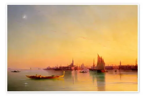 Atardecer en la bahía de venecia de Ivan Konstantinovich Aivazovsky Bridgeman Images