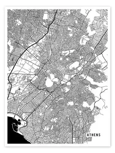 Athens Greece Map de Main Street Maps