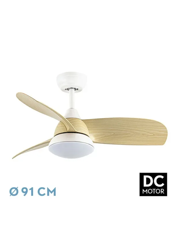 Atomo Ventilador DC Blanco Haya