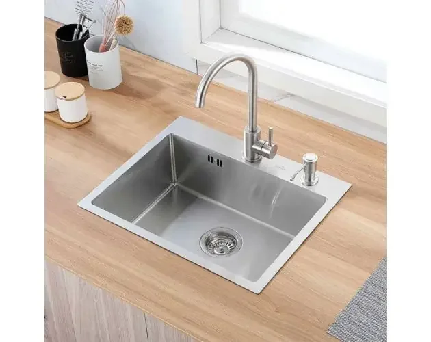 Auralum fregadero de 1 lavabo 55x45x18,5 cm fregadero bajo encimera de acer | Brico Depôt Economico