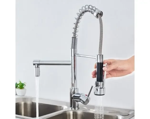 Auralum grifo de cocina con dos duchas, giratorio 360°, mezclador de cocina | Brico Depôt Ultima Occasione