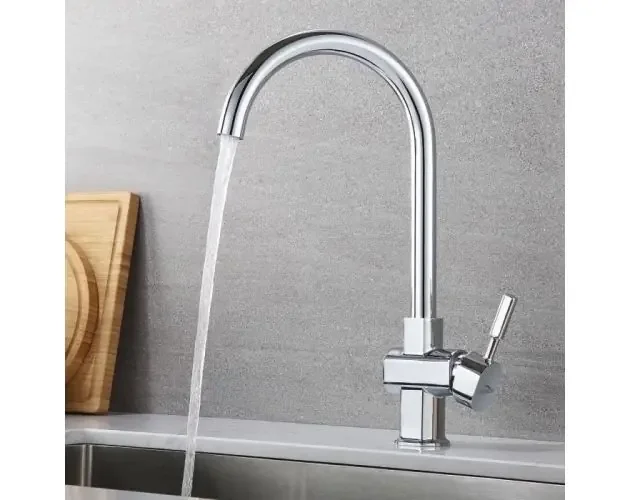 Auralum grifo de cocina cromado caño alto giratorio de 360 °, grifo mezclad | Brico Depôt Soddisfatti O Rimborsati
