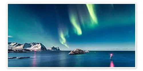 Aurora Borealis over the ocean in Northern Norway de Sascha Kilmer