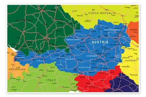 Austria – Political Map Editors Choice