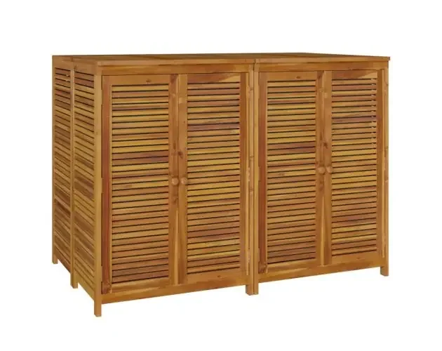 Autentico vidaXL caja de almacenaje de jardín madera maciza acacia 140x87x104 cm | Brico Depôt
