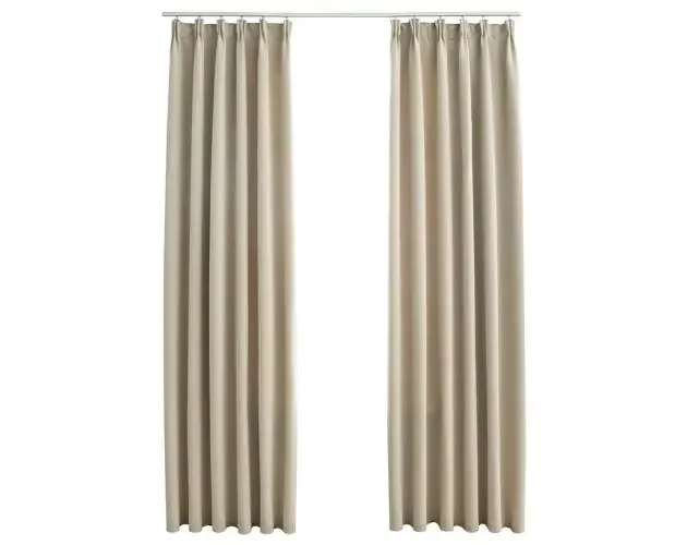 Autentico vidaXL cortinas opacas con ganchos 2 unidades beige 140×245 cm | Brico Depôt