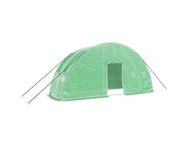 Autentico vidaXL invernadero con estructura de acero verde 12 m² 6x2x2,85 m | Brico Depôt