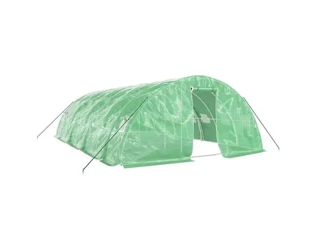 Autentico vidaXL invernadero con estructura de acero verde 40 m² 8x5x2,3 m | Brico Depôt