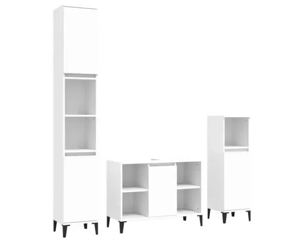Autentico vidaXL juego de muebles de baño 3 pzas madera contrachapada blanco | Brico Depôt