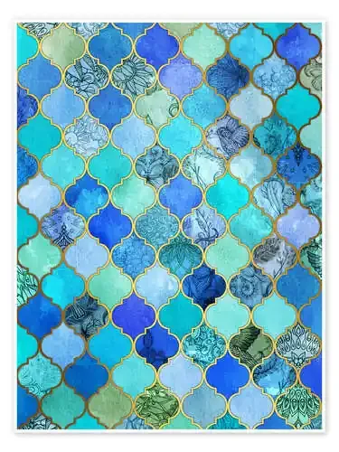 Azul cobalto, azulejos marroquís dorados de Micklyn Le Feuvre