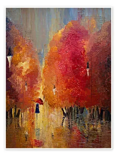 Bajo las paraguas rojas en otoño de Justyna Kopania