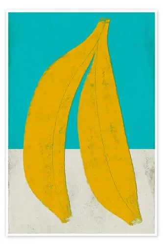 Bananas on Turquoise Blue de Marco Marella