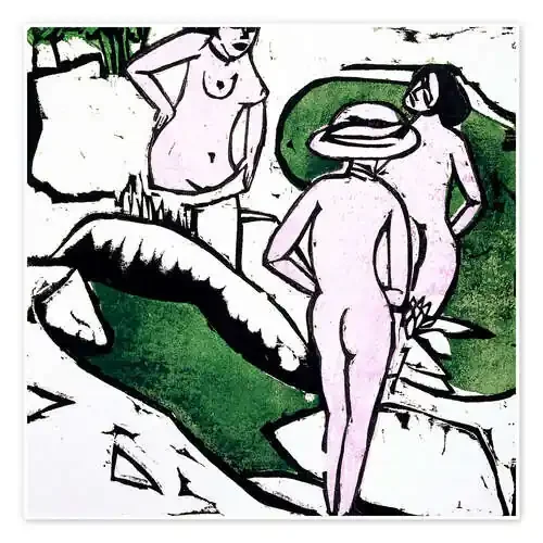 Bañando mujeres entre piedras blancas de Ernst Ludwig Kirchner ARTOTHEK