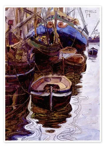 Barcas en el puerto de Trieste de Egon Schiele Master Collection