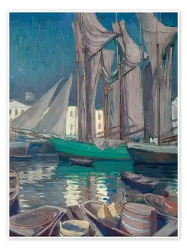 Barcos en el puerto de Helsinki de Väinö Blomstedt Master Collection