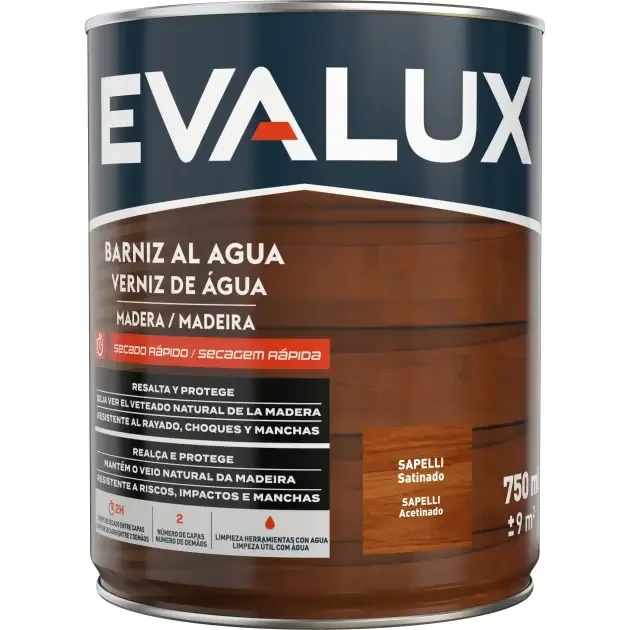 Barniz al agua sapelli satinado 750 ml Evalux | Brico Depôt Di Marca