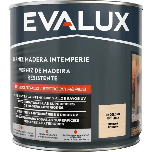 Barniz exterior brillo incoloro 750 ml Evalux | Brico Depôt Offerta
