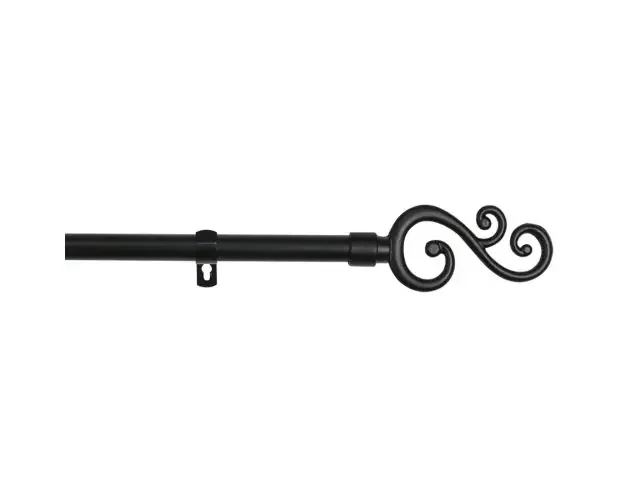 Barra de forja extensible y decorativa (negro, 120-210cm forma s) | Brico Depôt Popolare