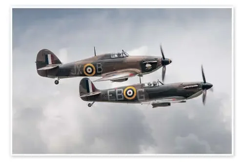 BBMF SPit and Hurry de airpowerart