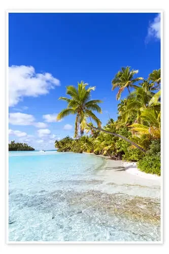 Beautiful tropical beach with palms, One Foot Island, Cook Islands, Pacific de Matteo Colombo