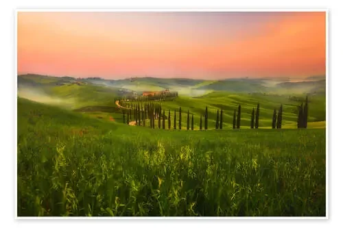 Beautiful Tuscan road leading home, Italy de Rafal Kaniszewski