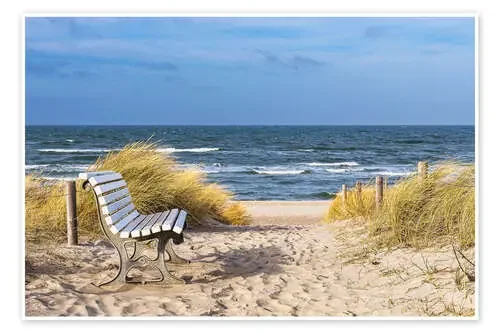 Bench in the dunes on the Baltic Sea coast de Rico Ködder