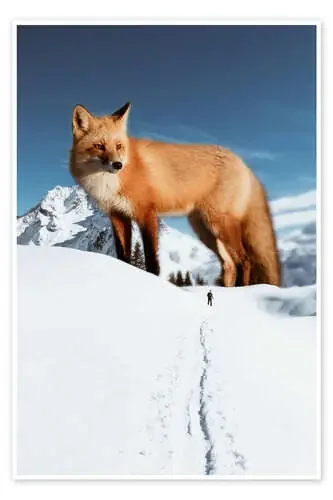 Big red fox in the snow de Gen Z