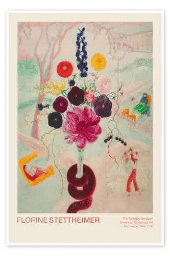 Birthday Bouquet (Flowers with Snake), 1932 de Florine Stettheimer Exhibition Posters
