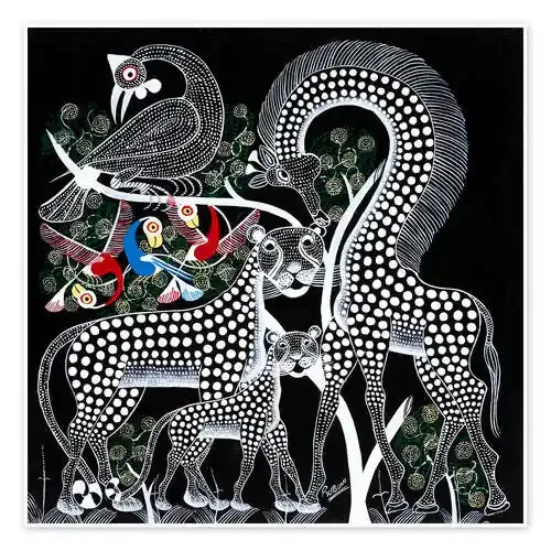 Black Animals in the savanna de Rubuni Tanzania Art & Licensing