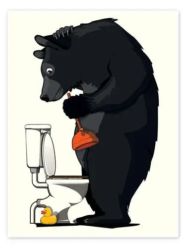 Black Bear Unblocking Toilet de Wyatt9