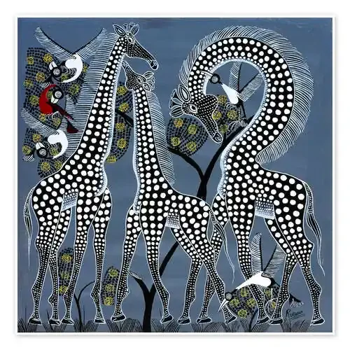 Black giraffes in Africa de Rubuni Tanzania Art & Licensing