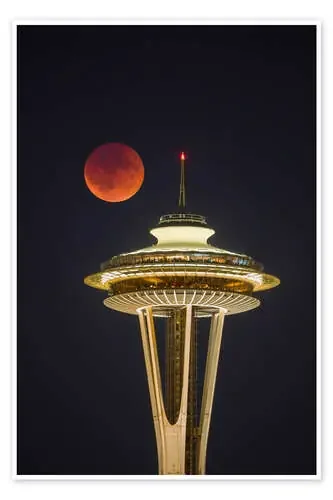 Bloodmoon sobre Seattle de Gary Luhm Danita Delimont