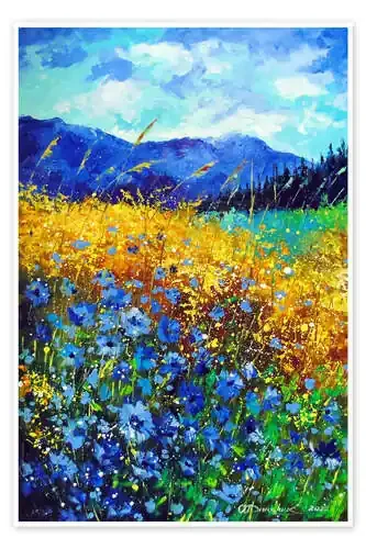 Blue wildflowers in the mountain valley de Olha Darchuk