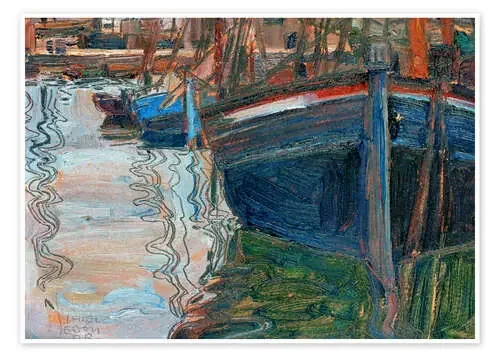 Boats reflected in the water de Egon Schiele akg-images