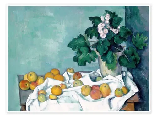 Bodegón con manzanas y un jarrón con rosas de Paul Cézanne Master Collection
