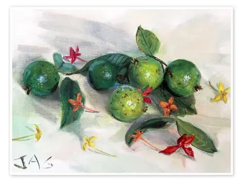 Bodegón de guayaba e ixora de Jonathan Guy-Gladding