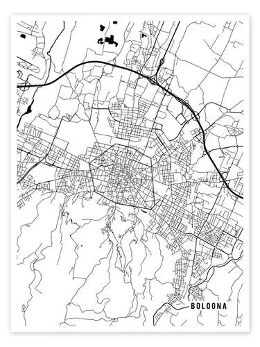Bologna Italy Map de Main Street Maps