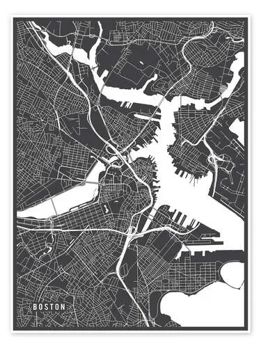 Boston USA Map de Main Street Maps
