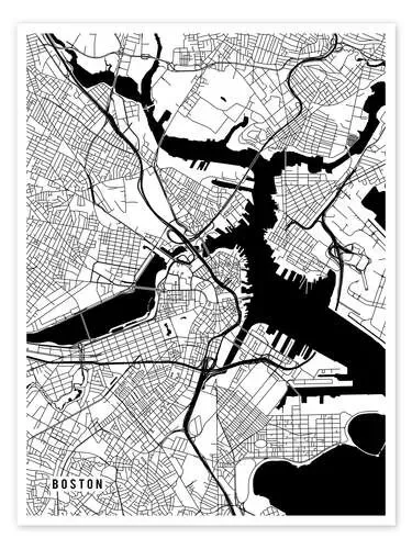 Boston USA Map de Main Street Maps
