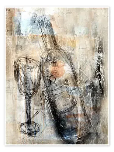 Botella de vino y copas de Christin Lamade