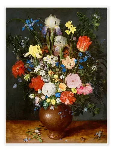 Bouquet of flowers in clay vase de Jan Brueghel d.Ä. Master Collection