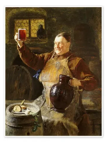 Braumeister bei der Brotzeit im Klosterkeller. 1892 de Eduard Grützner ARTOTHEK