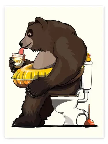 Brown Bear on the toilet de Wyatt9