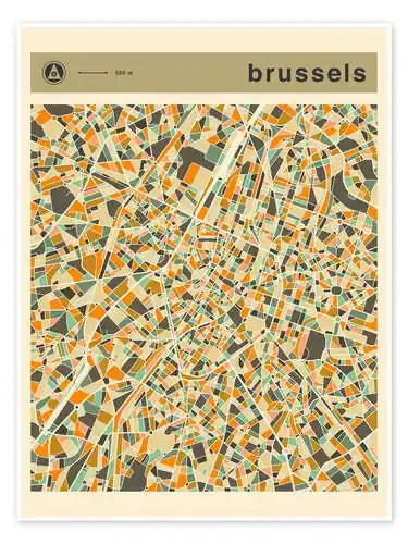BRUSSELS MAP de Jazzberry Blue