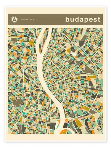 Budapest Map III de Jazzberry Blue