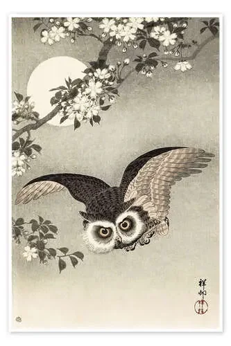 Búho en vuelo de Ohara Koson Master Collection