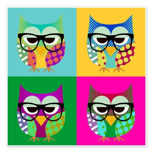 Búhos Pop Art de GreenNest