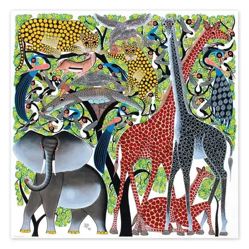 Bustle in front of tree de Iddi Tanzania Art & Licensing