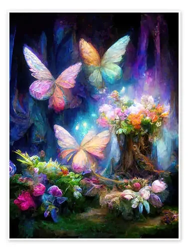 Butterflies in the fairy garden de Dolphins DreamDesign